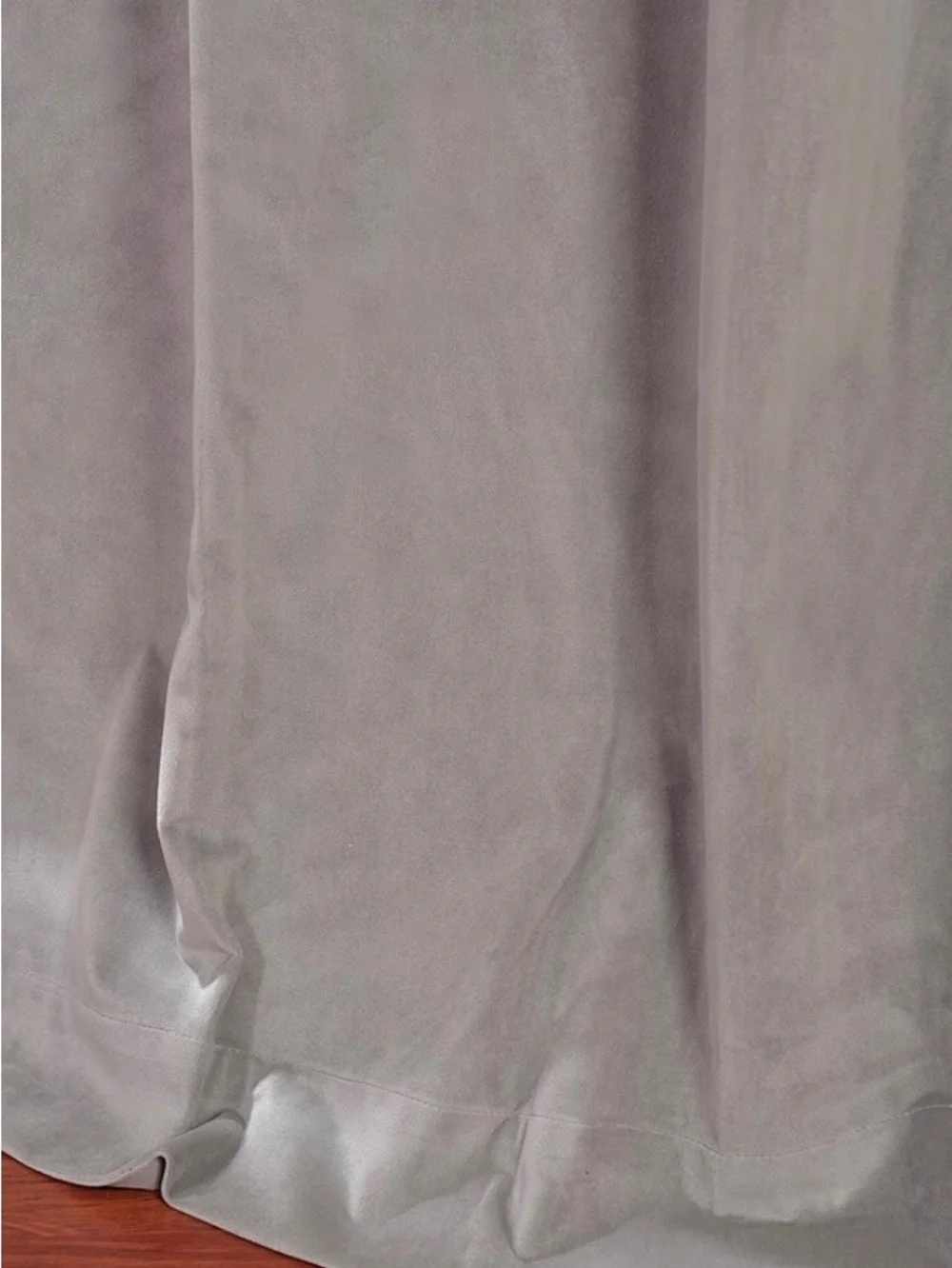 Neutral Gray Velvet Drapery Panels - (2)